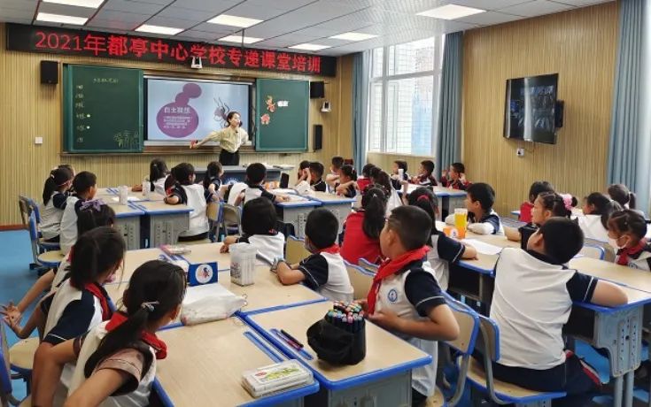 榨木小學、都亭一小的師生通過“專遞課堂”上美術課.jpg